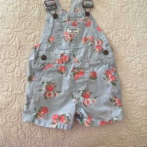 OshKosh B'gosh Light Blue Kids Overalls with Floral Design